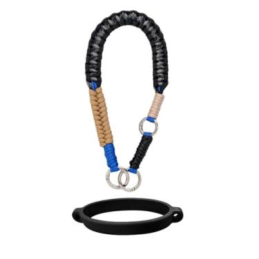 Imagem de Outman Alça de alça para garrafa de água, alça de cordão tecida à mão, serve para a maioria das garrafas de água de 473 a 1,134 g, compatível com Stanley Cup, Owala, Hydro Flask (preto)