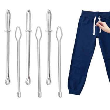 Imagem de 6 peças de prendedor de corda, 2 designs de ferramenta de cordão para moletom com capuz/elástico/cintura/shorts calças de moletom, inserção rápida e kit de costura de rosca suave para alfaiates