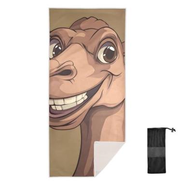 Imagem de Joitme Toalha infantil marrom camelo engraçada, tamanho P, toalhas de praia para festa de verão, toalhas de piscina sem areia