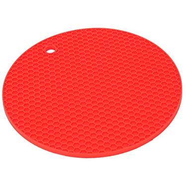 Imagem de GLOGLOW Acessórios de Fogão Tapete Resistente Ao Calor de Qualidade Alimentar para Uso Em Mesa, Micro-ondas e Forno, Resistência à Temperatura de 446 ° F, Jogo Americano Redondo de Silicone de 7,0 X