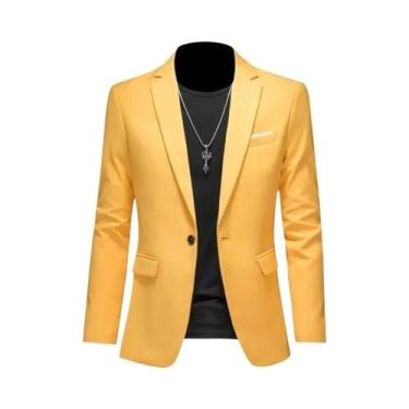 Imagem de Blazer Masculino Casual De Alta Qualidade Em Cor Sólida Para Casamento