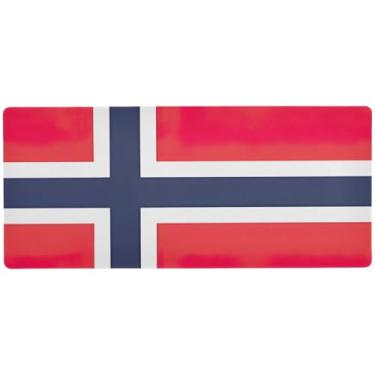 Imagem de Bouvet Island Flag Desk Pad Gaming Smooth, Big Mouse Pad, 80 x 30 cm, superfície durável para movimentos precisos do mouse, base antiderrapante