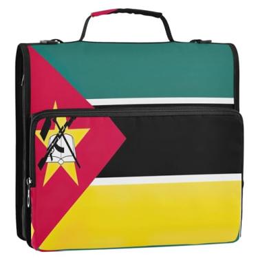 Imagem de Pastas de bandeira de Moçambique, fichário de documentos, fichários com zíper 3 anéis