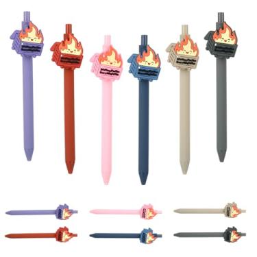 Imagem de Hauojaus 12 canetas de lixo para bombeiros, presentes de agradecimento de funcionários, acessórios de mesa de bombeiros, canetas engraçadas de lixo, presentes de suporte de escritório para colegas de