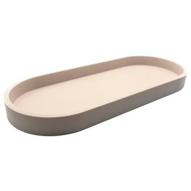 Imagem de Happitasa Bandeja de silicone premium | Organizador de banheiro e superfície com base antiderrapante resistente | Seguro para calor, lavável na lava-louças (areia dólar)