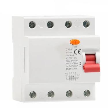 Imagem de GYL8 Interruptor disjuntor diferencial eletromagnético 3Phase+N RCD 4P 25A 40A 63A 1 peça (tamanho: 4P 63A, cor: 300mA)