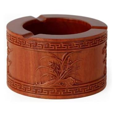 Imagem de Cinzeiro de madeira vermelha moda chinesa personalidade criativa tendência multifuncional sândalo sala de estar cinzeiro