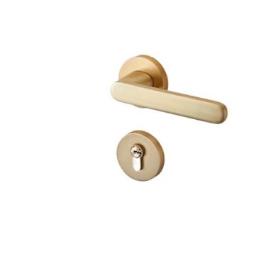 Imagem de VTGVVVTR Fechadura de porta de quarto fechadura de porta interna silenciosa de madeira dividida fosca escovada (tipo D)