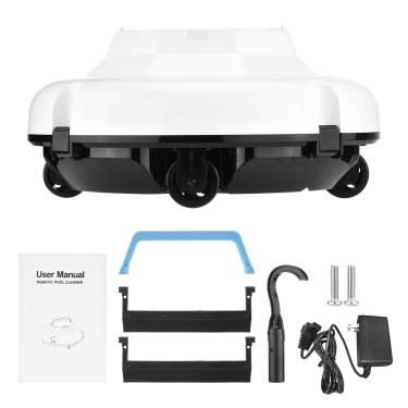 Imagem de Robô limpador de piscina sem fio inteligente automático dupla sucção forte aspirador robótico de piscina sem fio com bateria de 5200mAh para piscinas de fibra de vidro de concreto (Plugue dos EUA)