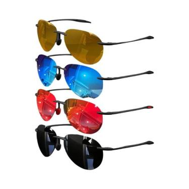 Imagem de Óculos De Sol Aviador Polarizados Ultra Leves 12g 4PCS TR90 Sem Armaçã