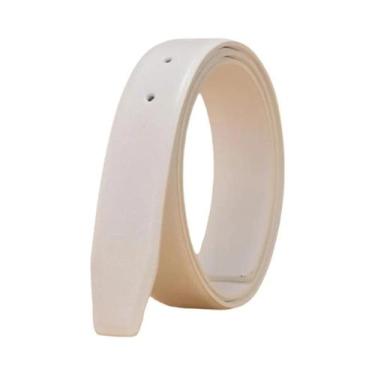 Imagem de Cinto De Couro Genuíno Masculino Azul Liso 3,3cm De Largura Sem Fivela