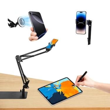 Imagem de Hivexagon Suporte magnético para telefone – Suporte de braço articulado com base, vários ângulos ajustáveis de 360 °, equipado com clipe específico para telefone
