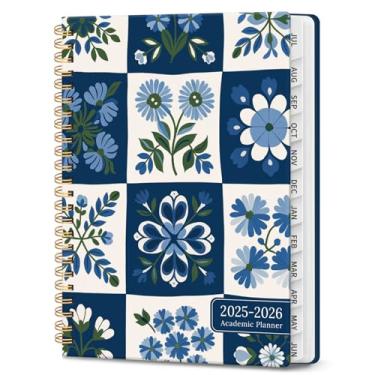 Imagem de Agenda escolar 2025-2026, agenda semanal e mensal, julho de 2025 a junho de 2026, calendário de capa dura do ano acadêmico com abas, agenda escolar universitária para professores, A5 (16 cm x 21,6 cm