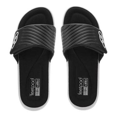 Imagem de Chinelo Olympikus Melbourne 2 Unissex - Preto e Branco 33-34-Masculino