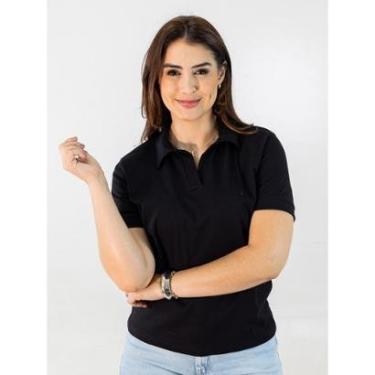 Imagem de Polo Feminina Malha Confort Manga Curta Sem Botões Anticorpus-Feminino