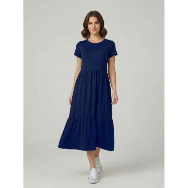 Imagem de Vestido Midi Três Marias De Algodão Azul Marinho