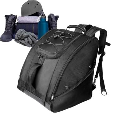 Imagem de Mochila de snowboard,Mochila para botas de esqui,Bolsa para equipamentos de esqui de grande capacidade - Mochila para bota de esqui 50L, bolsa de esqui impermeável de nylon para esquis, snowboard e ac
