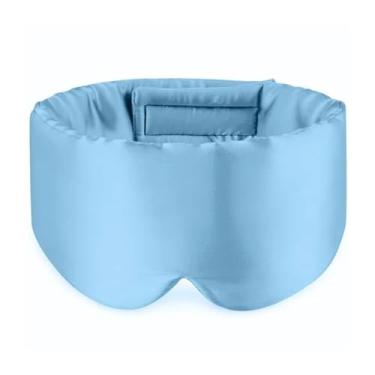 Imagem de Máscara para dormir 、 Faixa de cabeça ajustável com bloqueio de olho 、 Máscara de dormir para viagem e soneca (azul claro)