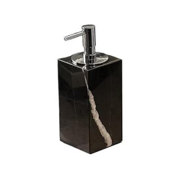 Imagem de Lindo dispensador de sabão de mármore de 153 g para balcão de banheiro, decoração de pia de cozinha, decoração de banheiro (A)