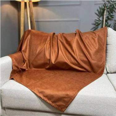 Imagem de Manta para Sofá em Suede Aveludado Liso Protetora Decorativa Vários Tamanhos(Cobre,2 Lugares (1,40x1,40m))