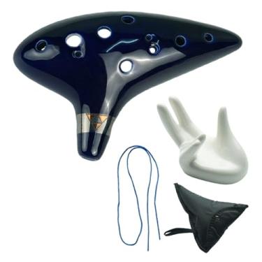 Imagem de MotiveTech Ocarina de Cerâmica com 12 Furos, Brinquedo Educativo, Brinquedo Musical, Presente E Instrumento Musical de Alta Qualidade para Meninas E Meninos, Azul Escuro