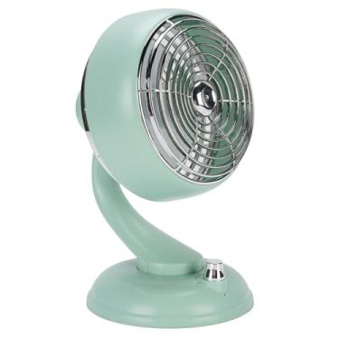 Imagem de Yinhing Ventilador Oscilante Vintage Ventilador de Mesa Recarregável Retro USB Com Cabeça de Inclinação Ajustável 3000mAh Bateria Resfriamento Silencioso para Escritório, Mesa de Casa,