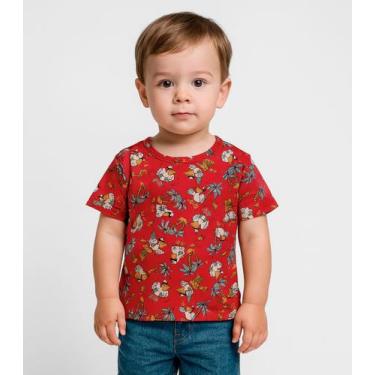 Imagem de Camiseta Infantil Masculina Animais Infinita Cor Vermelho, 3, Vermelho