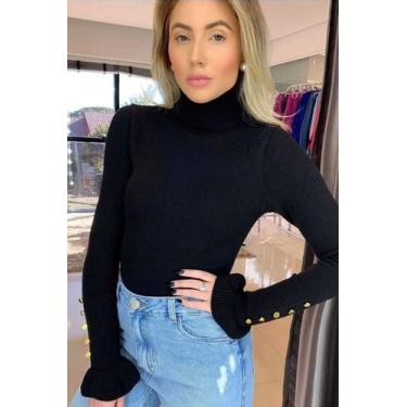 Imagem de Blusa Tricot Manga Longa Cacharrel Botões F081 - Vitrine Collection, A