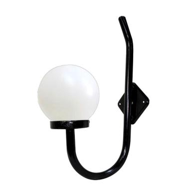 Imagem de Luminária Globo Braço Curvo De Parede Alumínio Preto 56X20Cm