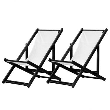 Imagem de Kit 2 Espreguiçadeiras Dobrável Black Sb-branco