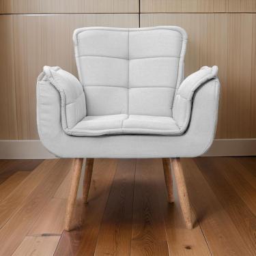 Imagem de Poltrona Opala Para Sala Cadeira Elegante Com Apoio De Braço Em Veludo Sentô Gelo