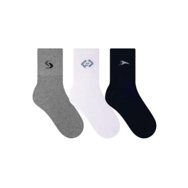 Imagem de Kit/3 Meia Selene 4355.001 Masculina Esportiva Poliamida T. 39/43, 39/