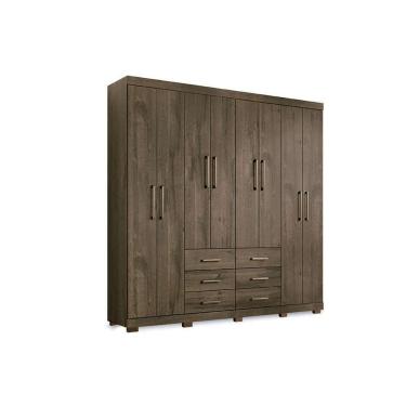 Imagem de Guarda Roupa Casal 8 Portas E 6 Gavetas C/ Pés Liverpool Ébano - Santos Andirá