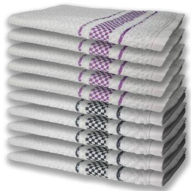 Imagem de 10 Panos De Prato Atoalhado Felpudo Premium 5 Lil?s 5 Preto