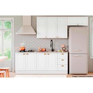 Imagem de Kit De Cozinha Completa 5 Peças Americana (2 Armários 2 Balcões 1 Complemento) C5p15 Branco - Henn