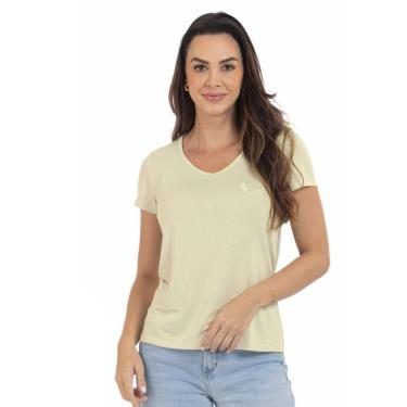 Imagem de Camiseta Feminina Gola V Básica Confortável