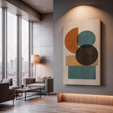 Imagem de Quadros Decorativos Equilíbrio Abstrato 40x60 Moderno Luxo Sala Quarto
