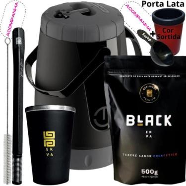 Imagem de Kit Completo Tereré Garrafa Pávia + Black Erva Mate + Copo Térmico de 