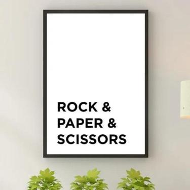 Imagem de Quadro Decorativo Rock Paper E Scissors 24X18Cm - Com Vidro