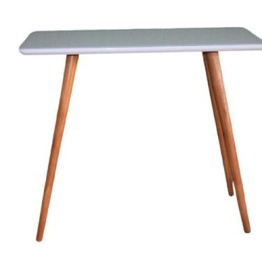 Imagem de Aparador para Sala de Estar Veneza Mini com Vidro 90cm Pés em Madeira 