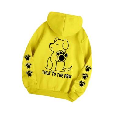 Imagem de Moletom Feminino Quente De Lã Com Estampa Divertida De Cachorro, Blusa