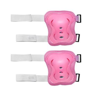 Imagem de Kit Proteção Infantil Bike Patins 6 Peças OEX KP10 Rosa