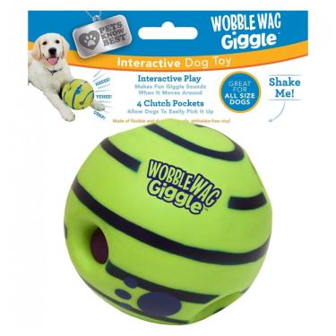 Imagem de Brinquedo Interativo Bola Eletrônica para Cães Grande Porte, WOBBLE WAG GIGGLE WG071104, Azul