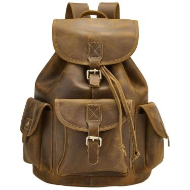 Imagem de DE LATÃO Mochila Vintage de Couro Masculina, BRASS TACKS LEATHERCRAFT BTBP005, Marrom