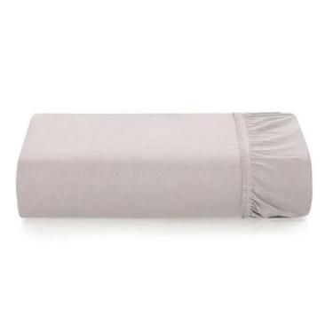 Imagem de Lençol King c/ Elástico Bossa 300 Fios 100% Algodão Karsten, Prata