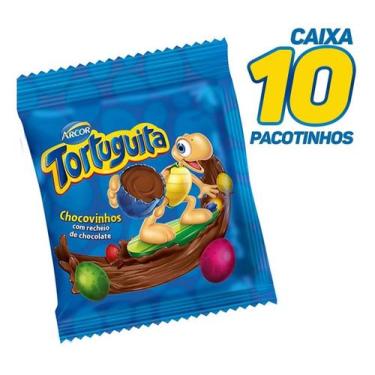 Imagem de Caixa Com 10 Mini Ovos De Chocolate Chocovinhos Tortuguita