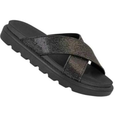 Imagem de Sandália Rasteira Tratorada Chinelos Vizzano Tira X Strass-Feminino