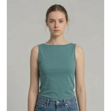 Imagem de Regata Feminina Decote Nas Costas Infinita Cor Verde, M, Verde