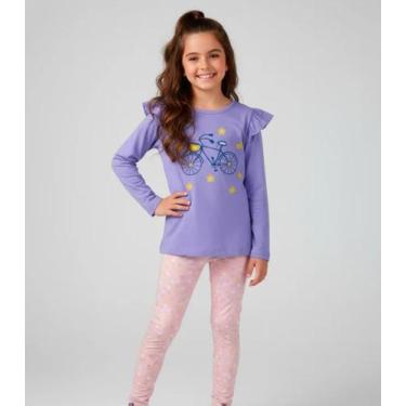 Imagem de Conjunto Infantil Menina Meia Estação Laluna Roxo, 12, Roxo