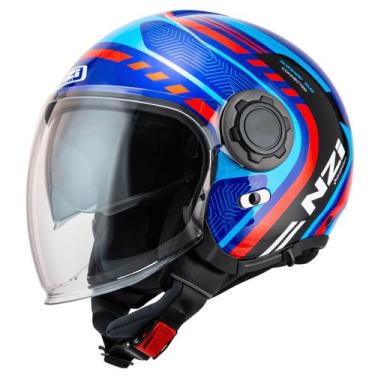 Imagem de Capacete Moto Nzi Ringway Duo Connected Azul/Vermelho 62